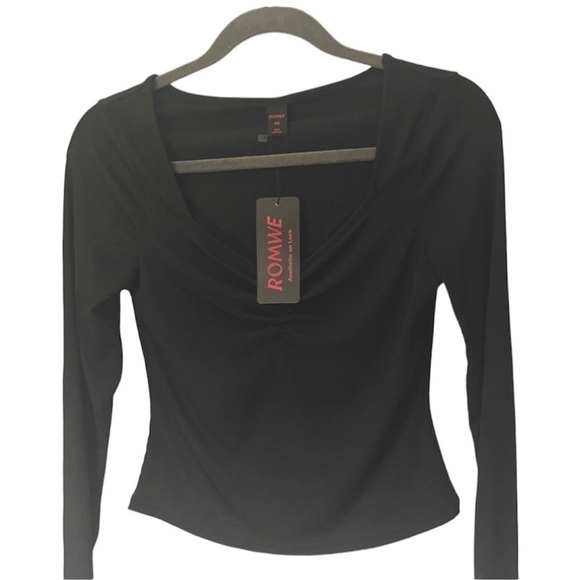 Romwe Long Sleeve Crop Top - Picture 1 of 4